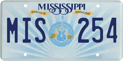 MS license plate MIS254