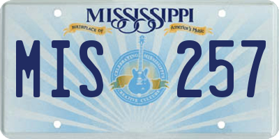 MS license plate MIS257