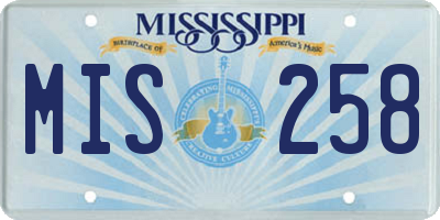 MS license plate MIS258