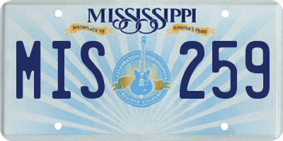 MS license plate MIS259