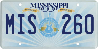 MS license plate MIS260