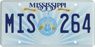 MS license plate MIS264