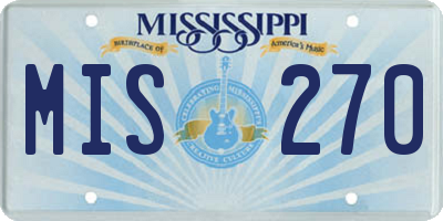 MS license plate MIS270