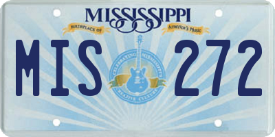MS license plate MIS272