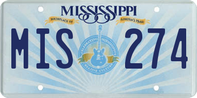 MS license plate MIS274