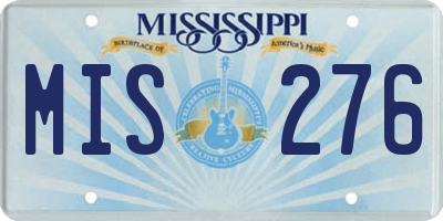 MS license plate MIS276