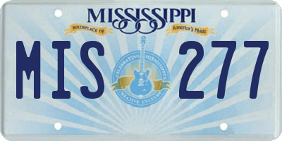 MS license plate MIS277