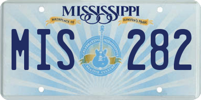 MS license plate MIS282