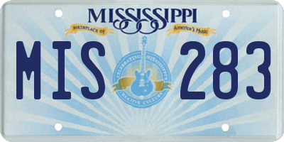 MS license plate MIS283