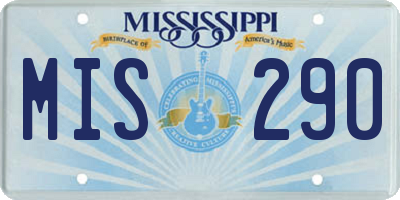 MS license plate MIS290