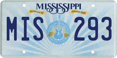 MS license plate MIS293