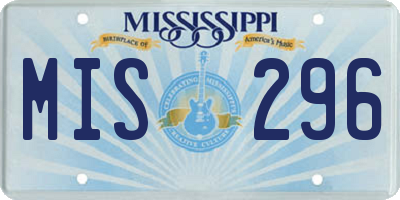 MS license plate MIS296