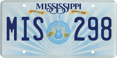 MS license plate MIS298