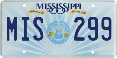 MS license plate MIS299