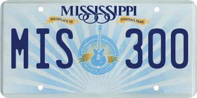 MS license plate MIS300
