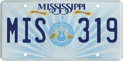 MS license plate MIS319