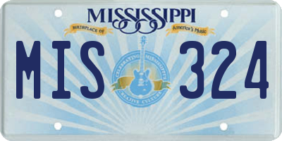 MS license plate MIS324