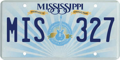 MS license plate MIS327