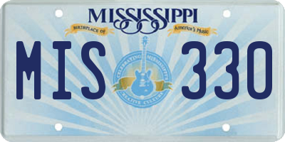 MS license plate MIS330