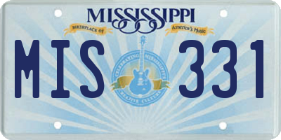 MS license plate MIS331