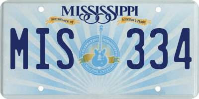 MS license plate MIS334