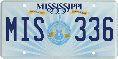 MS license plate MIS336