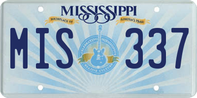 MS license plate MIS337
