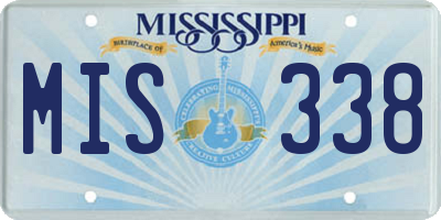 MS license plate MIS338