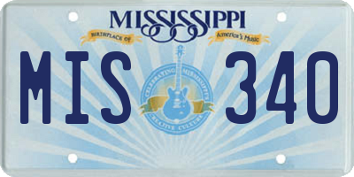MS license plate MIS340