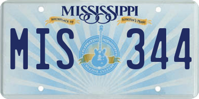 MS license plate MIS344