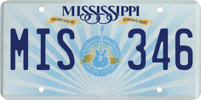 MS license plate MIS346