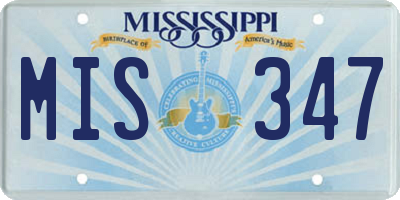 MS license plate MIS347
