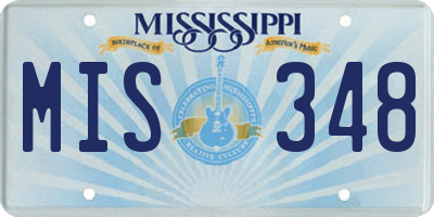 MS license plate MIS348