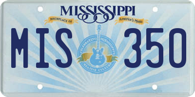 MS license plate MIS350