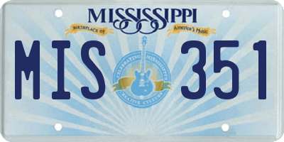 MS license plate MIS351