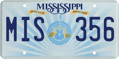 MS license plate MIS356