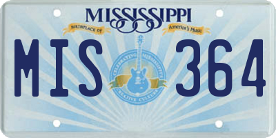 MS license plate MIS364