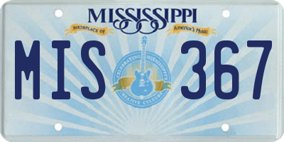 MS license plate MIS367