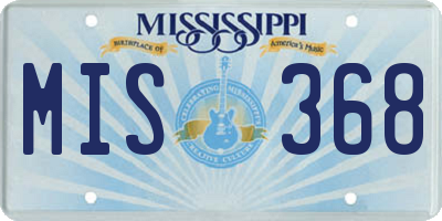 MS license plate MIS368