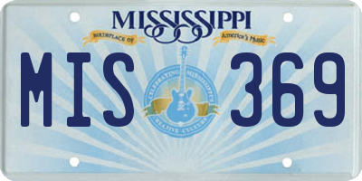 MS license plate MIS369