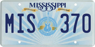MS license plate MIS370