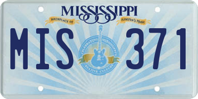 MS license plate MIS371