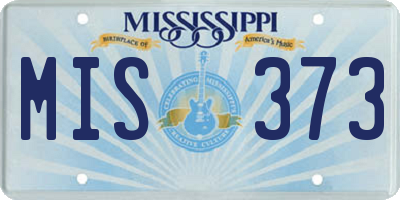 MS license plate MIS373
