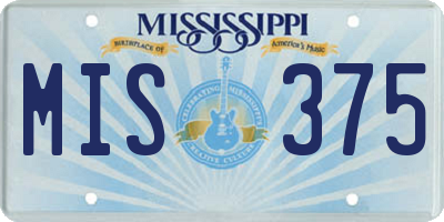 MS license plate MIS375