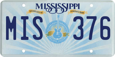 MS license plate MIS376