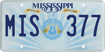 MS license plate MIS377