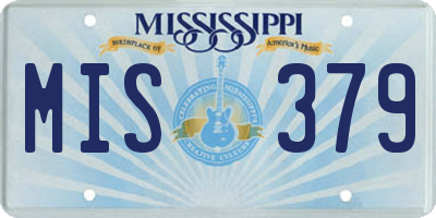 MS license plate MIS379