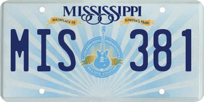 MS license plate MIS381