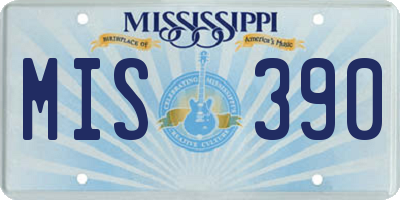 MS license plate MIS390