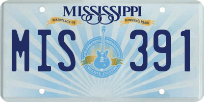 MS license plate MIS391